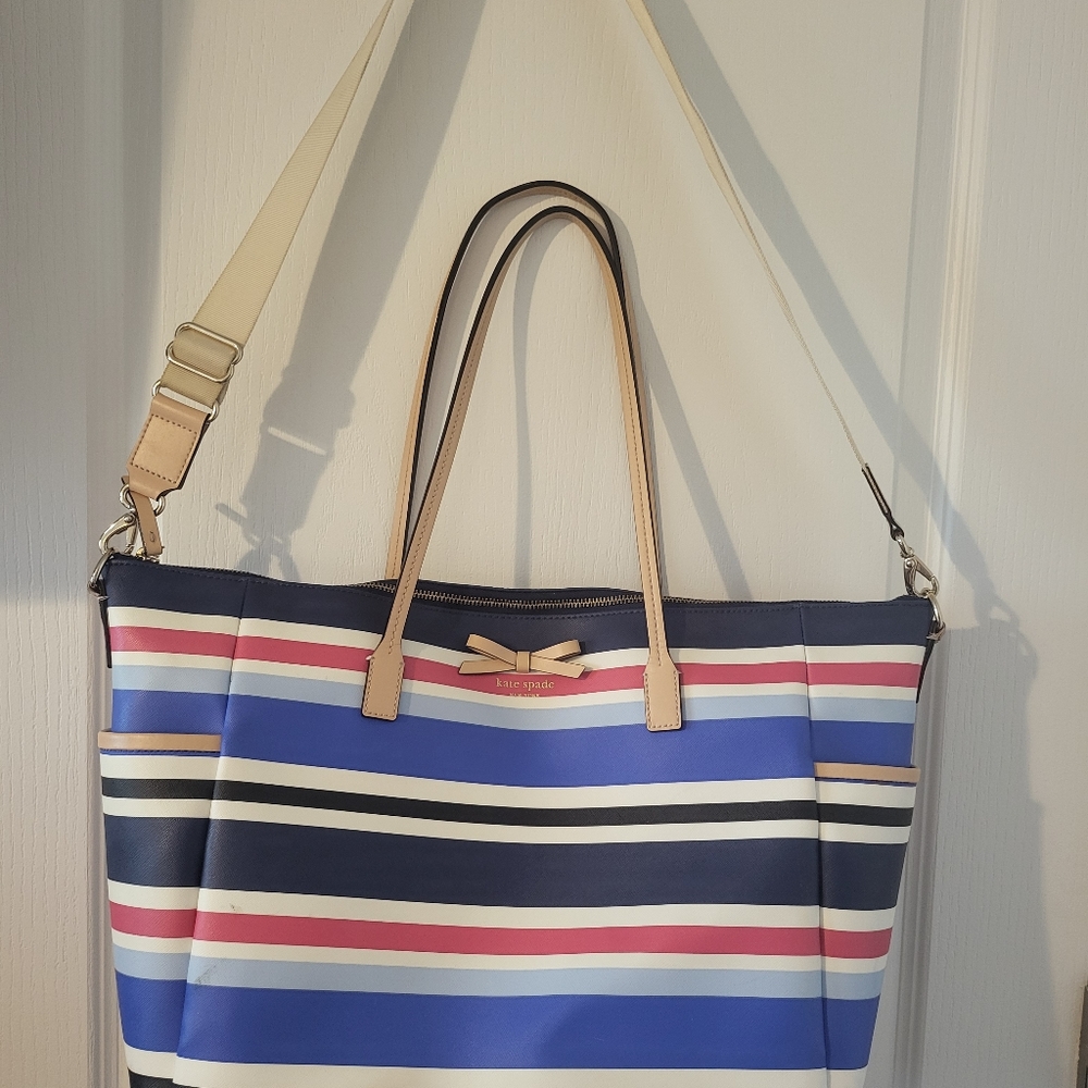 Kate Spade New York Large Tote/diaper Bag Shoulder Bag Stripped